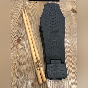 wii guitar hero drum pedal & drum sticks